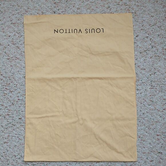 Louis Vuitton Envelope Dust Bag Foldover Tan Spell Out Logo Authentic 18x13” - Picture 3 of 8